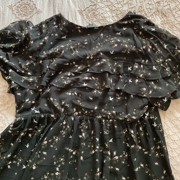 Torrid Black Floral Wrap Dress - Picture 6 of 7